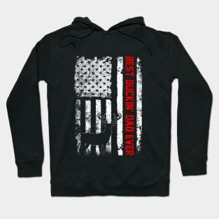 Best Buckin Dad Ever Hunting USA Flag Fathers Day Hoodie